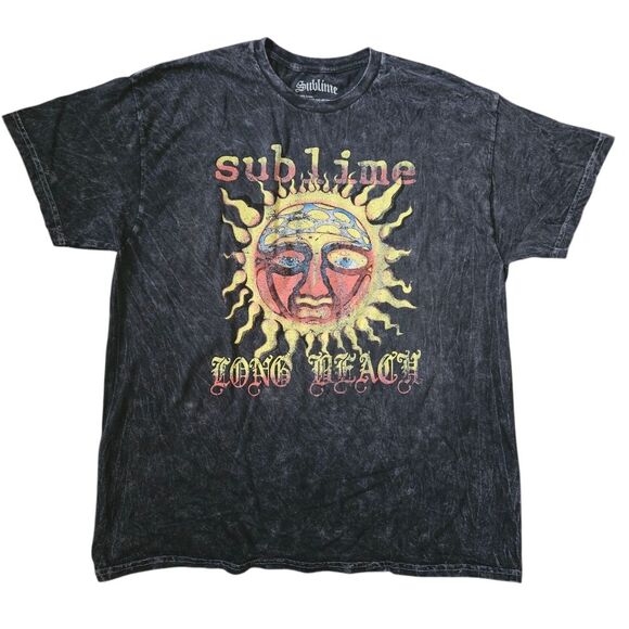 Sublime Long Beach 40 Oz To Freedom Black Acid Wash Graphic Tee Extra Large XL - Picture 1 of 5